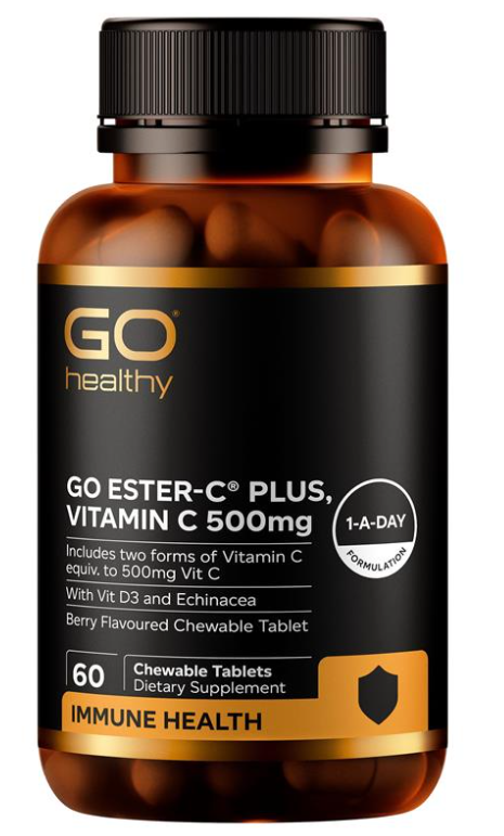 GO Ester-C Plus 500mg Berry Chewable Tabs 60s